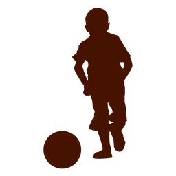 Niño juego pelota silueta Diseño PNG