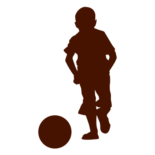 Ni?o juego pelota silueta Diseño PNG