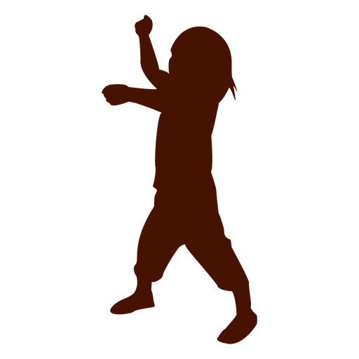 Niño bailando silueta Diseño PNG