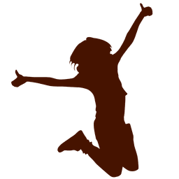 Kind springen Silhouette mit Daumen nach oben PNG-Design