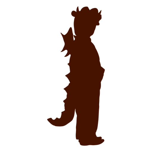 Child lizard costume silhouette PNG Design