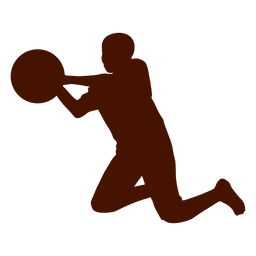 Niño jugando baloncesto saltando silueta Diseño PNG