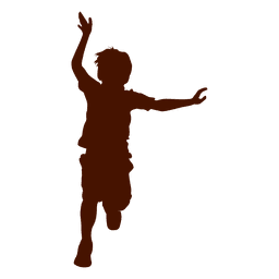 Child running wiht open arms silhouette PNG Design