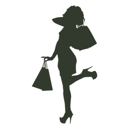 Mädchen mit Einkaufstüten PNG-Design