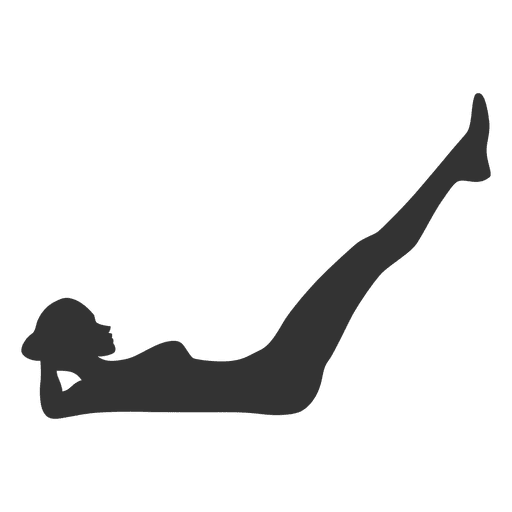 Fitness woman silhouette doing abs PNG Design