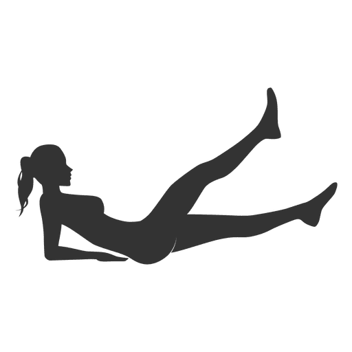 Fitness woman silhouette lifting legs PNG Design