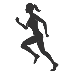 Silueta de mujer fitness corriendo Diseño PNG