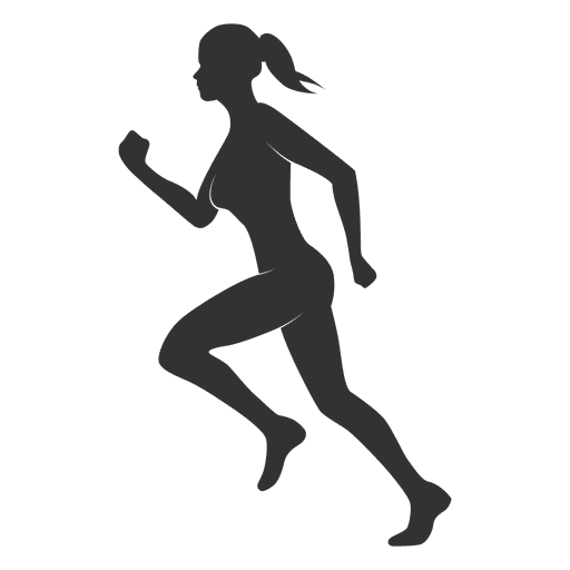 Silhueta de mulher fitness correndo