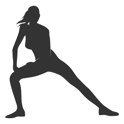 Fitness mujer silueta streching piernas Diseño PNG