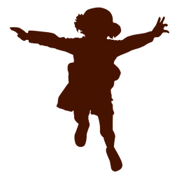 Niña volando silueta Diseño PNG
