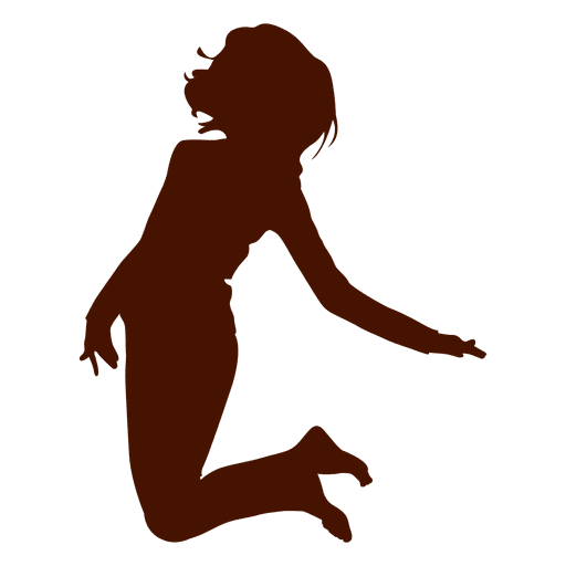 Girl pose jump silhouette PNG Design