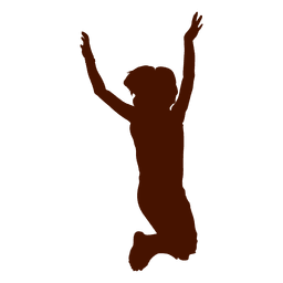 Menina pulando silhueta vermelha Desenho PNG