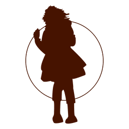 Girl playing hoop silhouette PNG Design