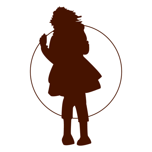 Girl playing hoop silhouette