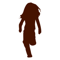 Silhueta de menina correndo Desenho PNG