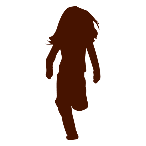 Girl running silhouette PNG Design