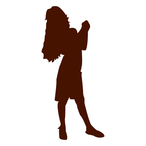 Silhueta de menina com cabelo comprido Desenho PNG