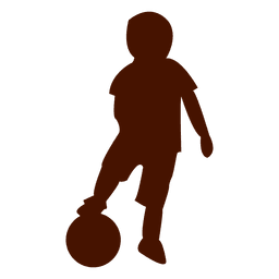 Niño jugando silueta de pie de pelota Diseño PNG