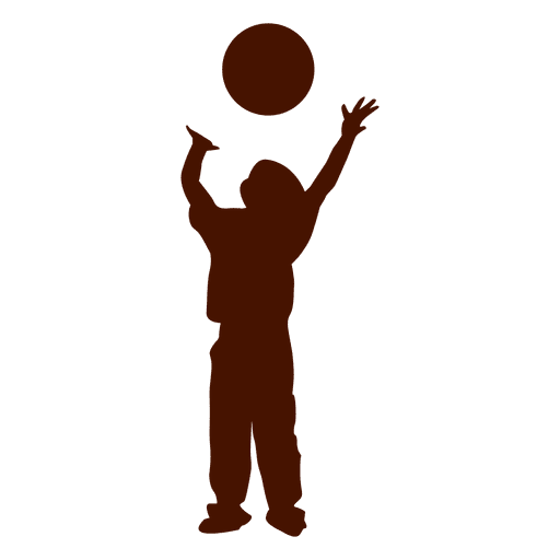 Silhueta de criança jogando bola Desenho PNG