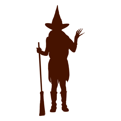 Silhueta fantasia criança bruxa de Halloween Desenho PNG