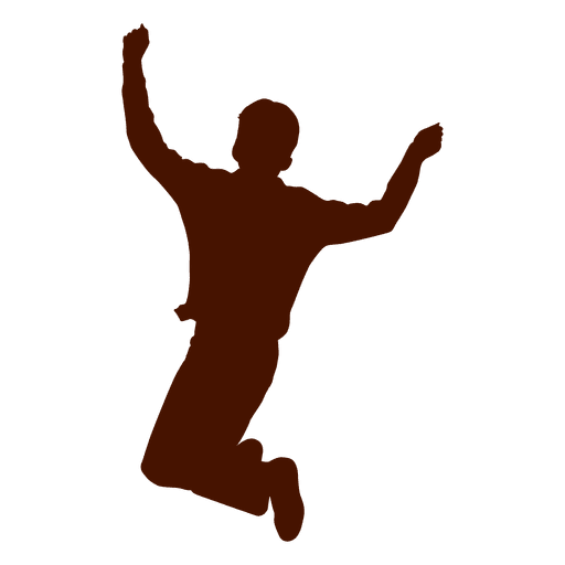 Homem feliz pulando silhueta Desenho PNG