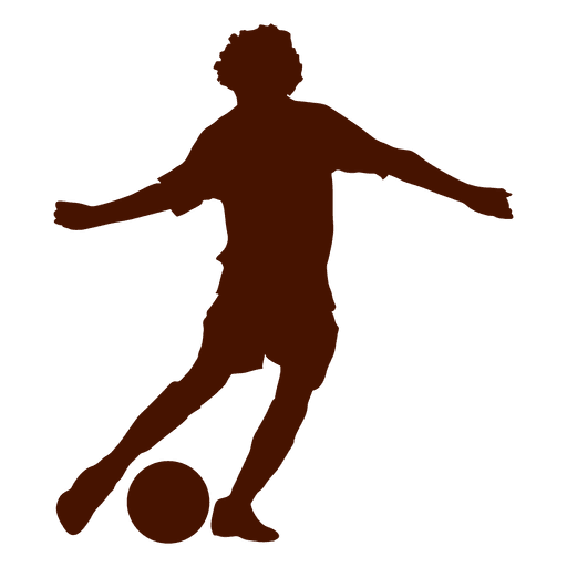 Male teen playing football silhouette