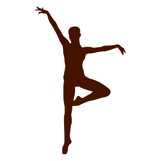Silueta de pose de bailarina de ballet Diseño PNG