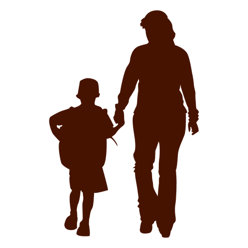 Child mom family silhouette