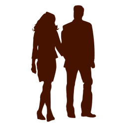 Couple family walking silhouette PNG Design