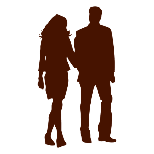 Couple family walking silhouette PNG Design