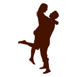 Pareja familia silueta abrazar Diseño PNG