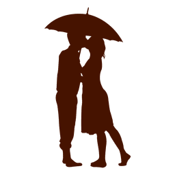 Paar Familienkuss Silhouette PNG-Design