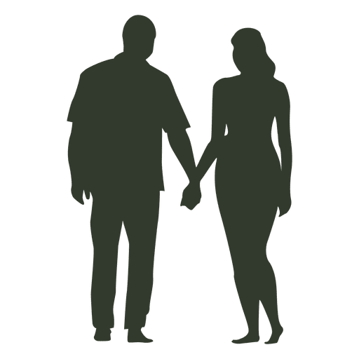 Couple hand in hand silhouette PNG Design