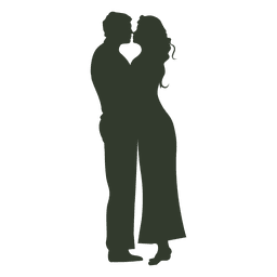 Silueta de romántico pareja besar Diseño PNG