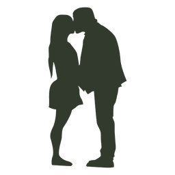 Paar küssen Silhouette fetten Kerl PNG-Design
