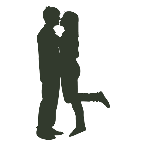 Download Couple kissing silhouette lifted girl leg - Transparent ...