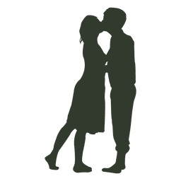 Paar küssen Silhouette leidenschaftlich PNG-Design