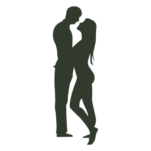 Couple kissing silhouette sexy PNG Design