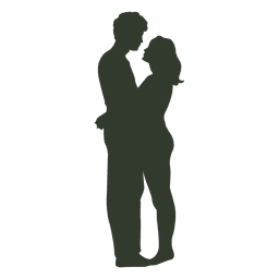 Paar das junge Silhouette küsst PNG-Design
