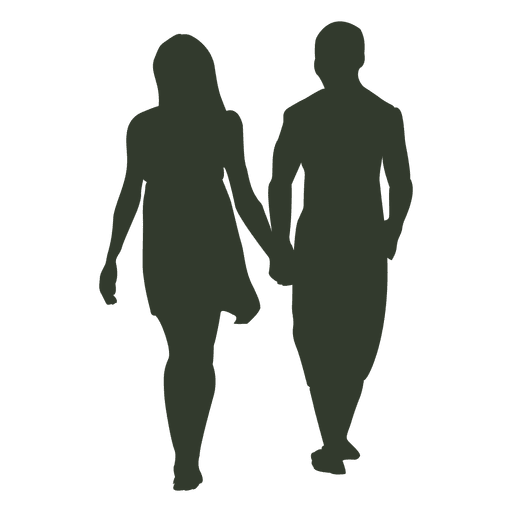Couple walking silhouette PNG Design