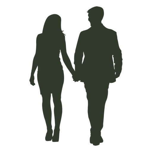 Couple walking silhouette formal PNG Design