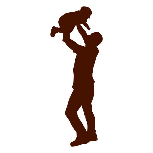 Dad child silhouette family PNG Design