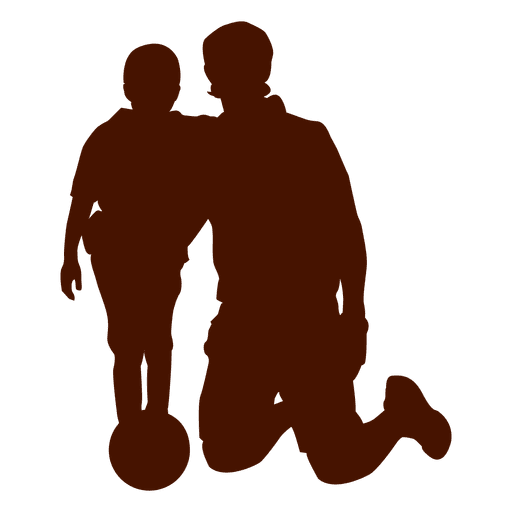 Vater und Kind mit Ballfamilie PNG-Design