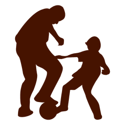 Dad kid playing football family PNG Design