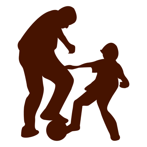 Dad kid playing football family PNG Design