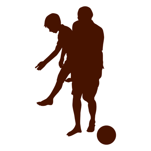 Dad and kid playing with ball family PNG Design