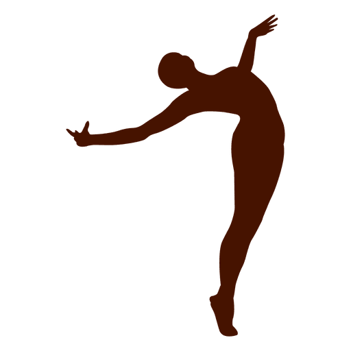 Bailarina pose al rev?s silueta Diseño PNG