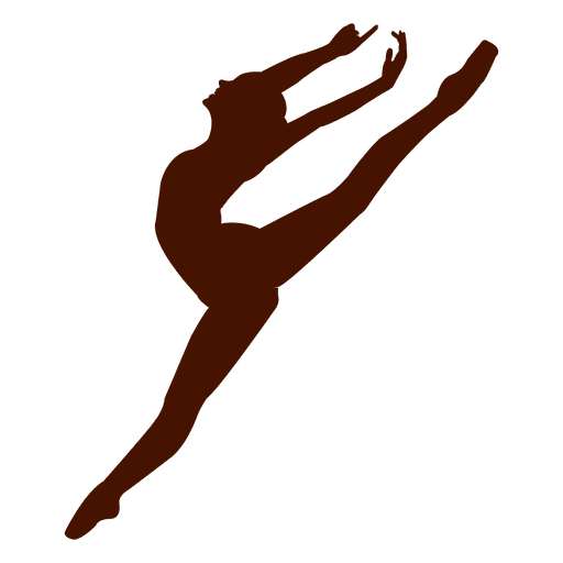 Bailarina de ballet pose saltando silueta Diseño PNG