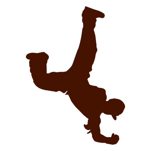 Male dancer break dance silhouette PNG Design