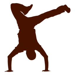Bailarín de break dance silueta 1 Diseño PNG